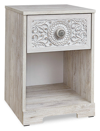 One Drawer Night Stand Paxberry Whitewash