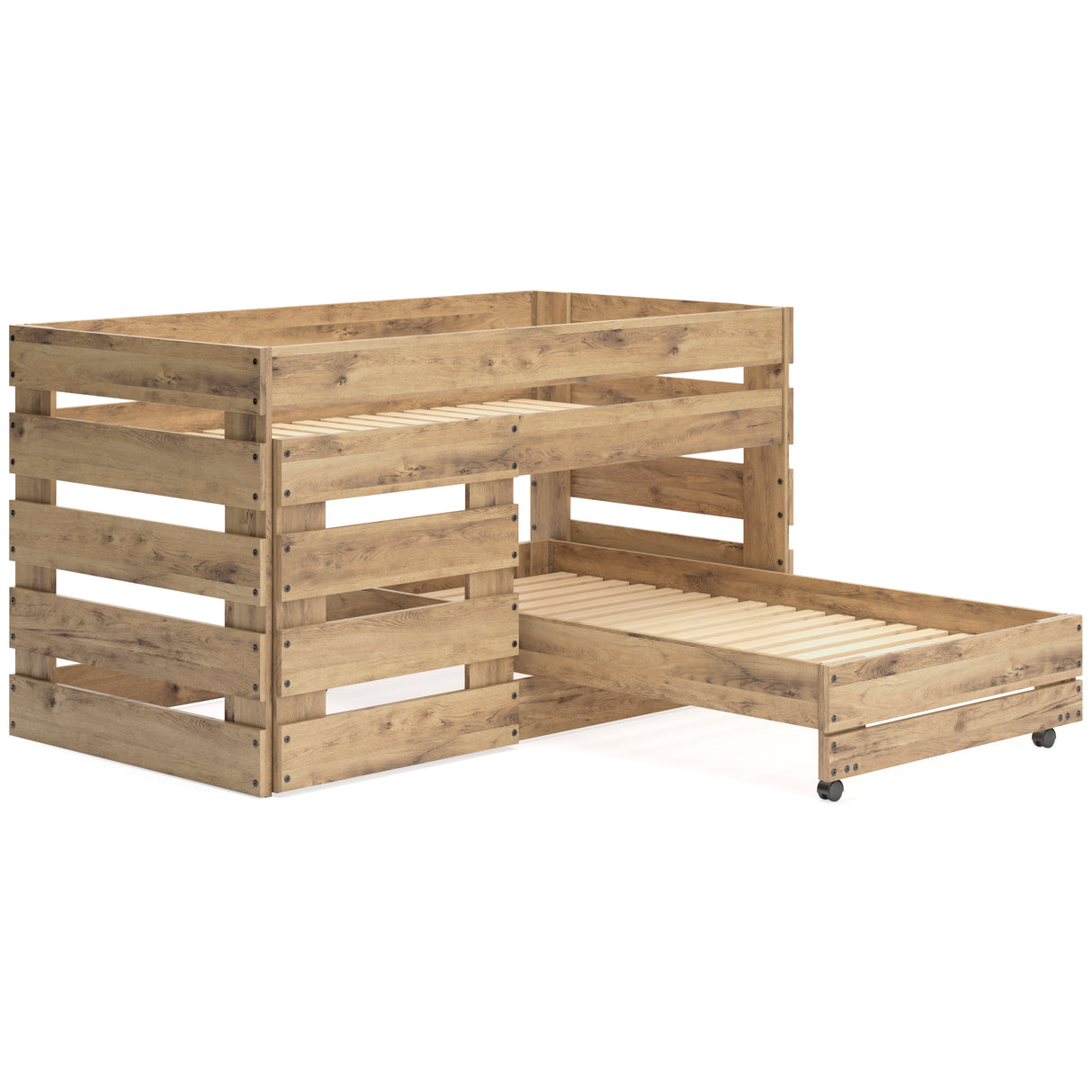 Twin Loft Caster Bed Larstin Tan Brown