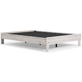 Queen Platform Bed Shawburn Whitewash