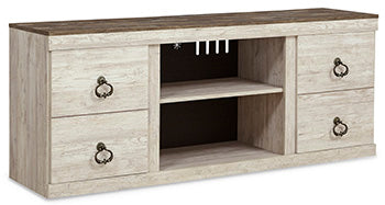 LG TV Stand w/Fireplace Option Willowton Whitewash