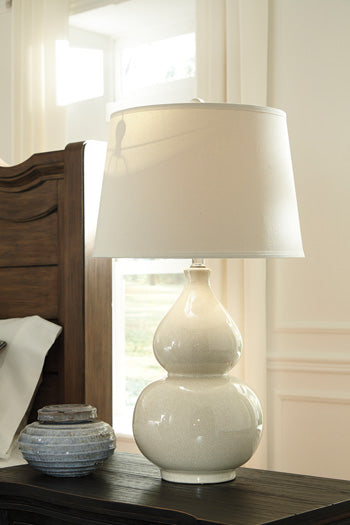 Ceramic Table Lamp (1/CN) Saffi Cream