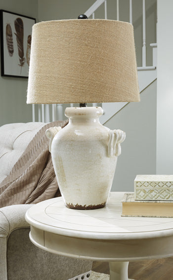 Ceramic Table Lamp (1/CN) Emelda Cream