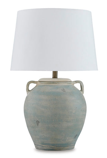 Terracotta Table Lamp (1/CN) Shawburg Antique Green