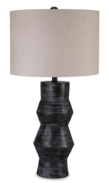Terracotta Table Lamp (1/CN) Kerbert Distressed Black