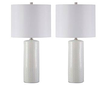 Ceramic Table Lamp (2/CN) Steuben White