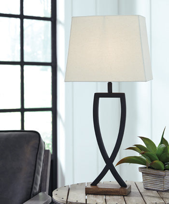 Metal Table Lamp (2/CN) Makara Black/Brown