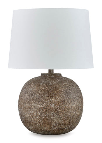 Metal Table Lamp (1/CN) Neavesboro Antique Brown/White