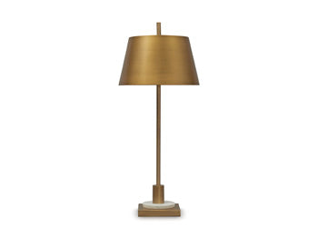 Metal Table Lamp (1/CN) Fritzburn Gold Finish/White