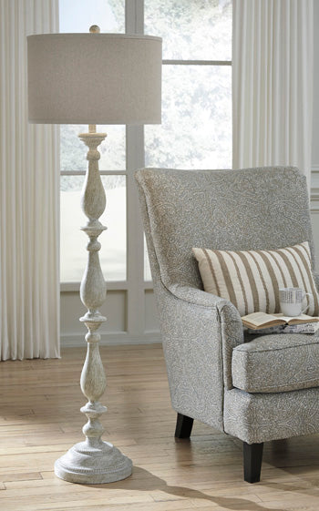 Poly Floor Lamp (1/CN) Bernadate Whitewash