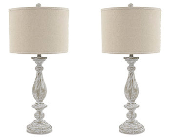 Poly Table Lamp (2/CN) Bernadate Whitewash