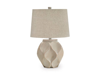 Paper Table Lamp (1/CN) Edselham Distressed Cream