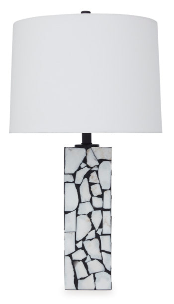 Marble Table Lamp (1/CN) Macaria White/Black