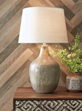 Glass Table Lamp (1/CN) Mari Gray/Gold Finish