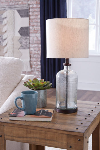 Glass Table Lamp (1/CN) Bandile Clear/Bronze Finish