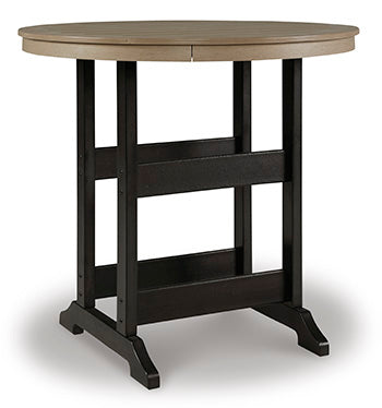 Round Bar Table w/UMB OPT Fairen Trail Black/Driftwood