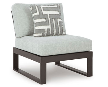 Armless Chair w/Cushion Beachloft Black/Gray
