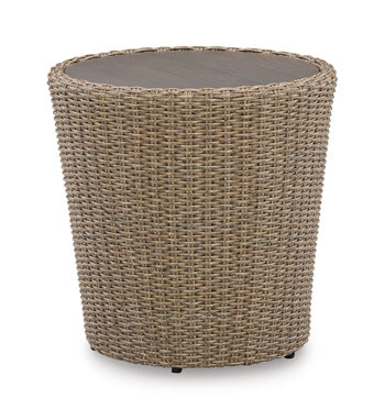 Round End Table Danson Beige