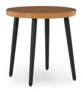 Round End Table Horizon Hall Two-tone Brown