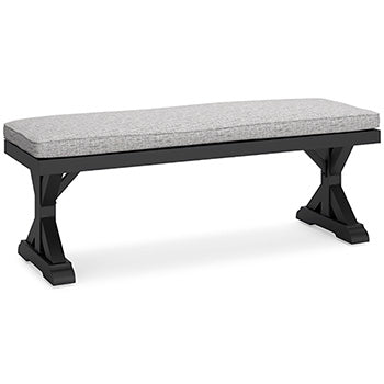Bench with Cushion Beachcroft Black/Light Gray