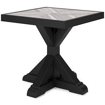 Square End Table Beachcroft Black/Light Gray