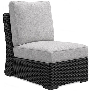 Armless Chair w/Cushion Beachcroft Black/Light Gray