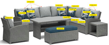 Back Cushion Naples Beach Gray