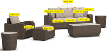 Back Cushion Sandy Bloom Wheat