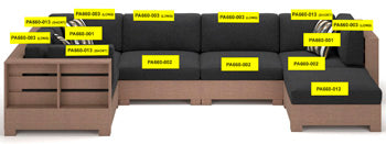 Ottoman Cushion Citrine Park Black