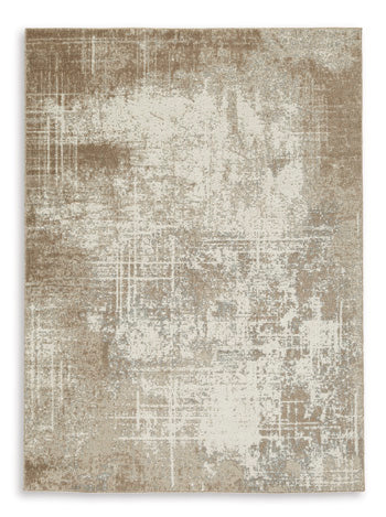 Washable Medium Rug Grifflain Tan/Brown/Gray