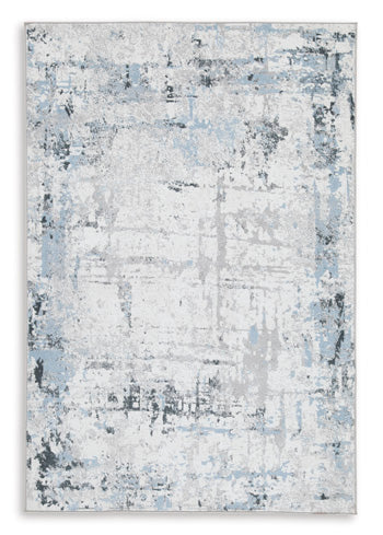 Washable Medium Rug Emertonly Blue/White/Gray