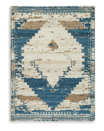 Large Rug Varnler Blue/Brown/Tan