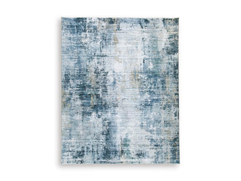 Memory Foam Large Rug Arlenmont Blue/White/Brown