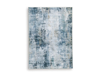 Memory Foam Medium Rug Arlenmont Blue/White/Brown