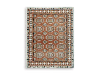 Large Rug Qaabiz Sienna/Ivory/Black