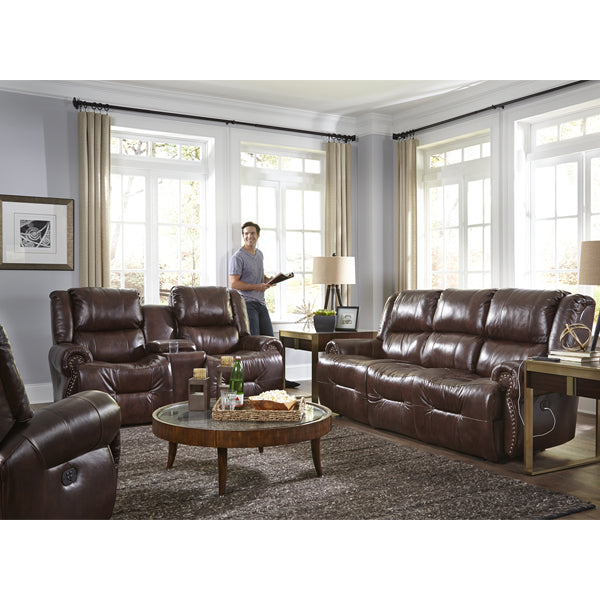 Genet Leather Reclining Loveseat