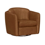 Norwood Leather Swivel Glider