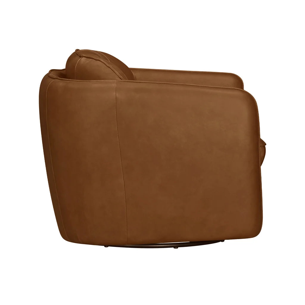 Norwood Leather Swivel Glider