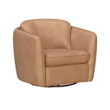 Norwood Leather Swivel Glider