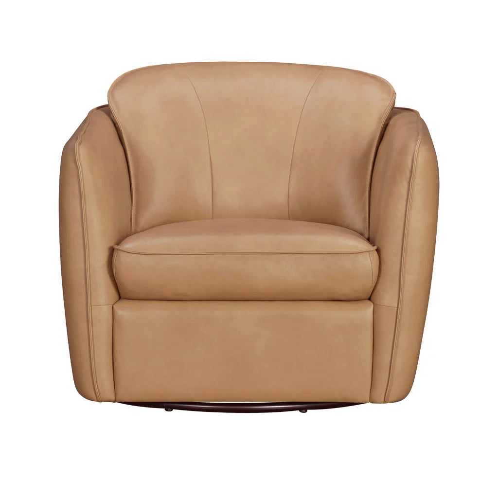 Norwood Leather Swivel Glider