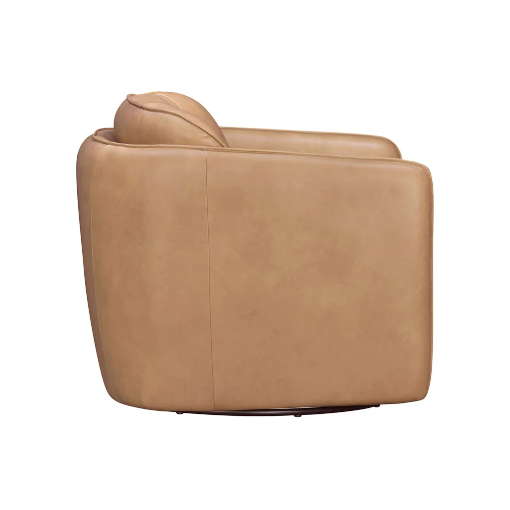 Norwood Leather Swivel Glider