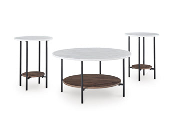 Occasional Table Set (3/CN) Wrenwich Brown/Black/White