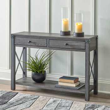 Console Sofa Table Freedan Grayish Brown