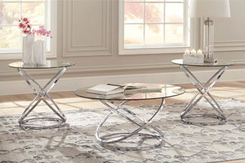 Occasional Table Set (3/CN) Hollynyx Chrome Finish