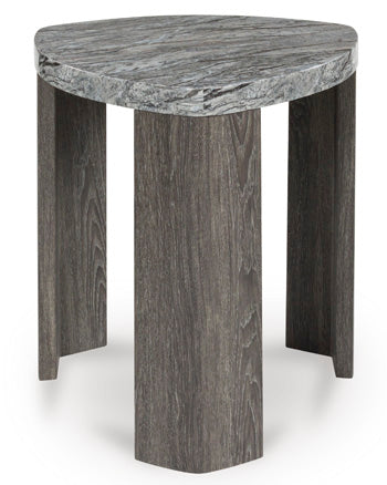 Triangle End Table Surmour Gray/Brown