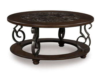 Round Cocktail Table Frallyn Dark Brown