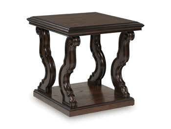 Square End Table Maylee Dark Brown