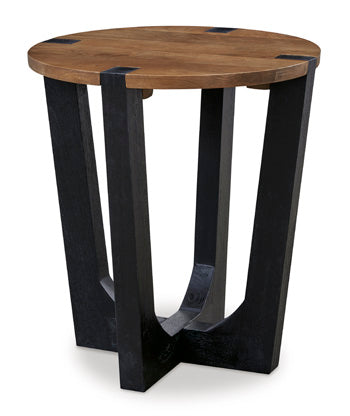 Round End Table Hanneforth Brown/Black