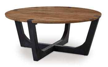 Round Cocktail Table Hanneforth Brown/Black