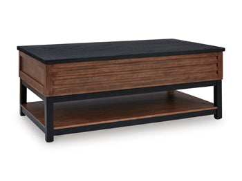 Lift Top Cocktail Table Kallari Warm Brown/Black