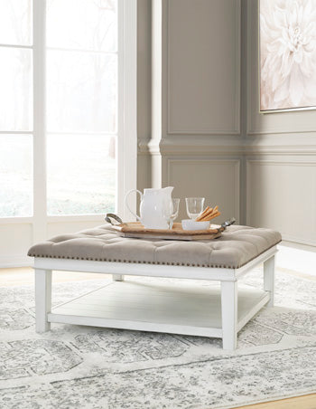 UPH Ottoman Cocktail Table Kanwyn Whitewash